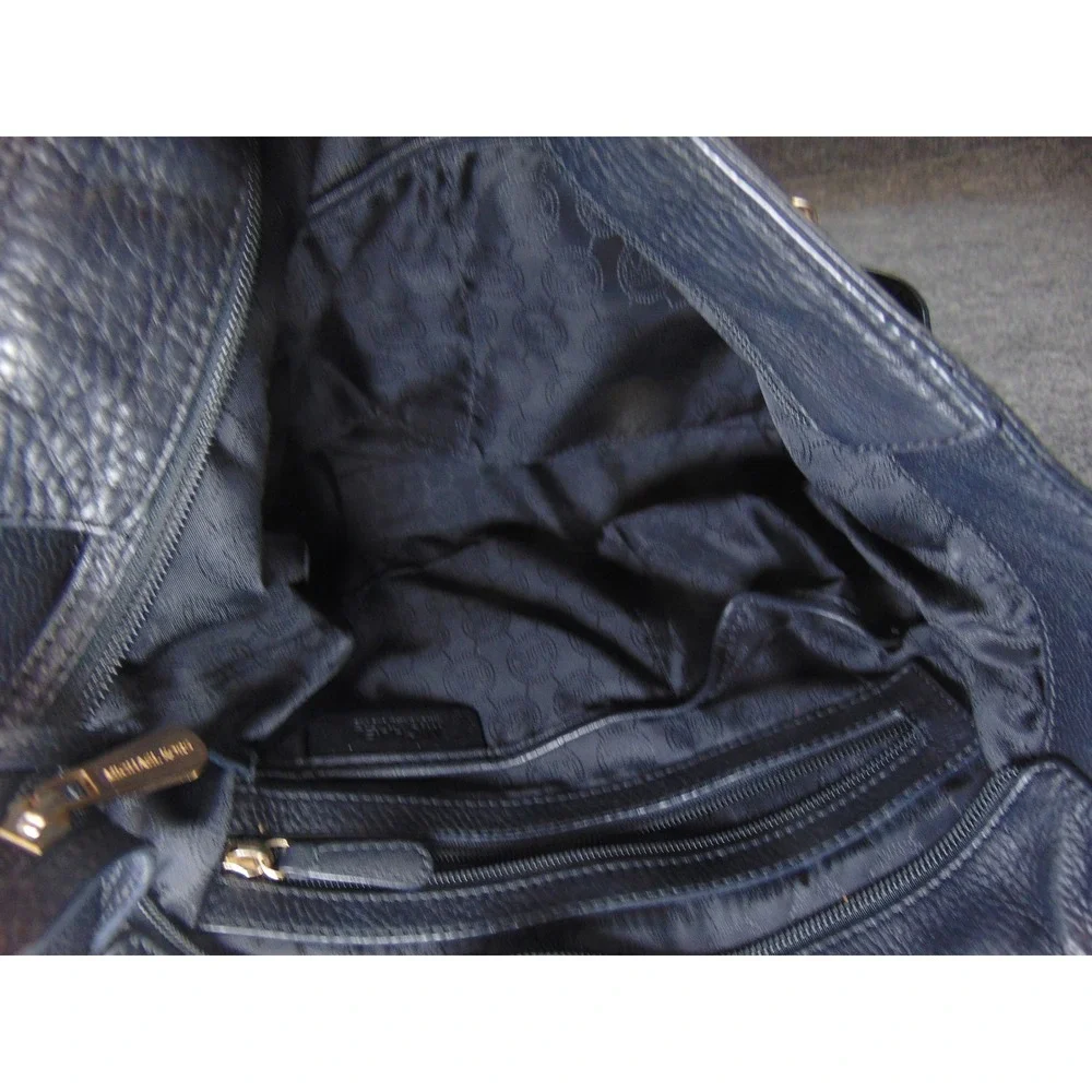 Michael Kors Black Pebbled Leather Chain Strap‎ Tote Shoulder Bag Designer Purse